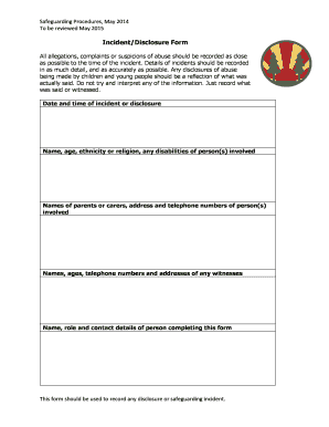 Incident Disclosure Form
