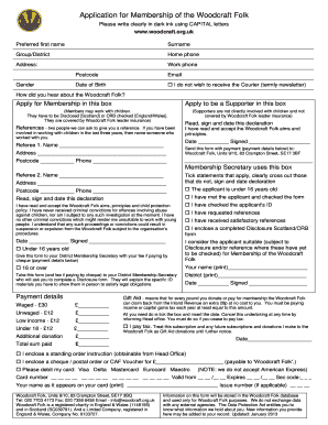 Woodcraft Folk Membership Application Form