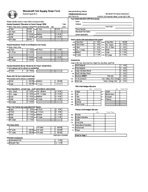 Woodcraft Folk Supply Order Form