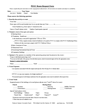 Event planning timeline example - PUUC Room Request Form - puuc