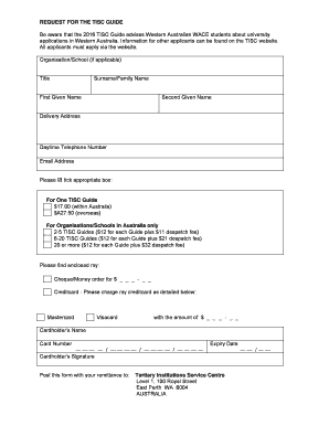 TISC Guide Request Form