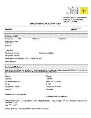 Employment Application Form