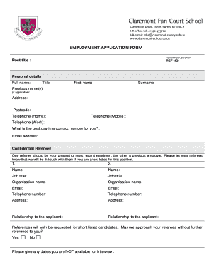 Employment Application Form