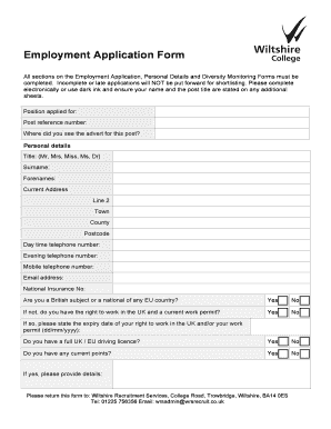 Employment Application Form