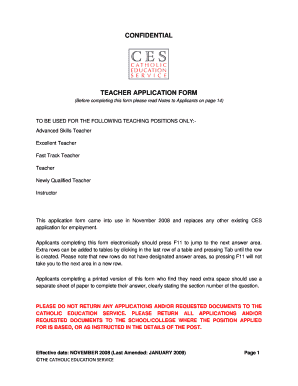 Teacher Application Form