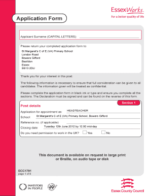 UK School Teacher Application Form