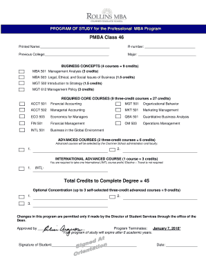 PROGRAM STUDY for the Professional MBA Program - r-net rollins