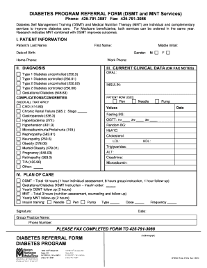 Diabetes Program Referral Form