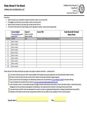 Spring 2016 Course Wish List