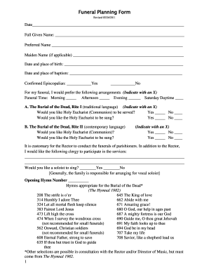 17 Printable Funeral Template Forms - Fillable Samples in PDF, Word to  Download | pdfFiller