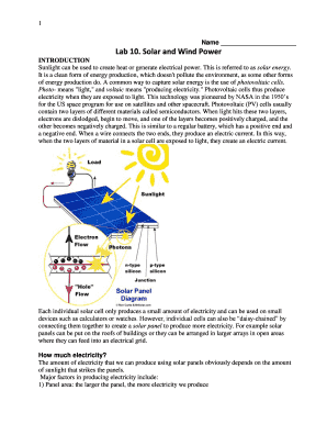 Lab 10 Solar and Wind Power Worksheet