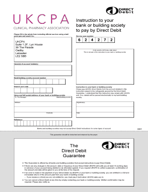 UK Direct Debit Instruction Form