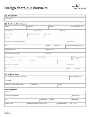 Foreign Death Questionnaire