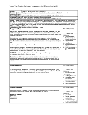 Lesson Plan Template for Science Lessons using the 5E - fortwhyte