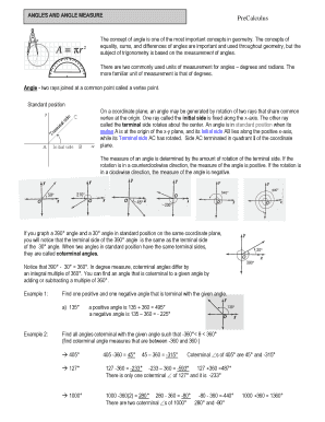 Angles and Angle Measure Worksheet
