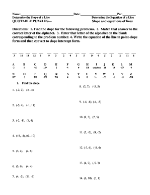 Name Date Per Determine the Slope of a Line Determine - morganparkcps