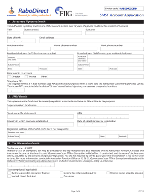 SMSF Account Application Form