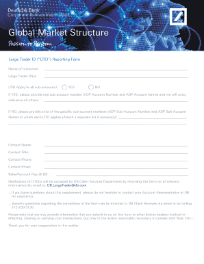 Large Trader ID Reporting Form