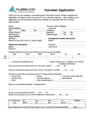 Volunteer Application