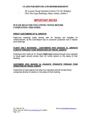 Claim for Refund and Reimbursement