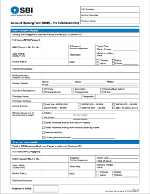 Account Opening Form for Individuals