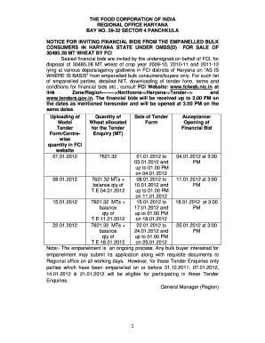 Open sale of Wheat - Food Corporation of India - fci gov