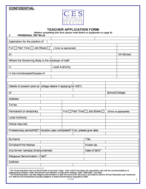 Teacher Application Form