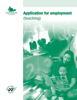 Application for Employment Teaching