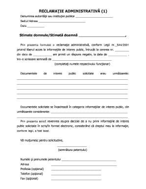 Administrative Complaint Form
