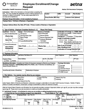 Employee Enrollment Change Request Form