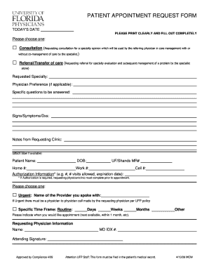 Patient Appointment Request Form