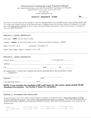 Pennsylvania CLE Credit Request Form
