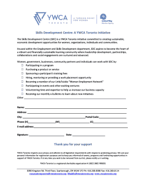 Skills Development Centre Participation Form