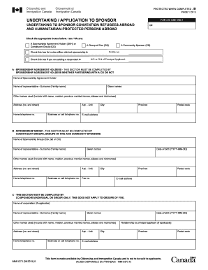 Undertaking Application to Sponsor Refugees