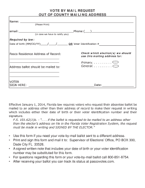 Out-of-county absentee address request formindd