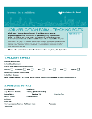 Teacher Application Form