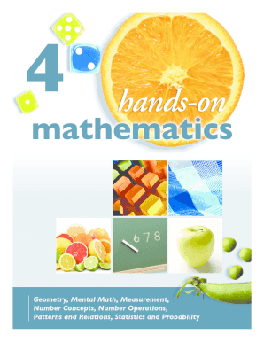 Hands-On Mathematics Grade 4 Activity Sheets