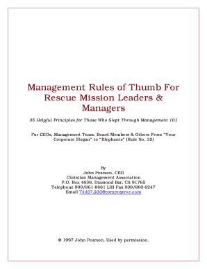 Management Rules of Thumb for Rescue Mission Leaders