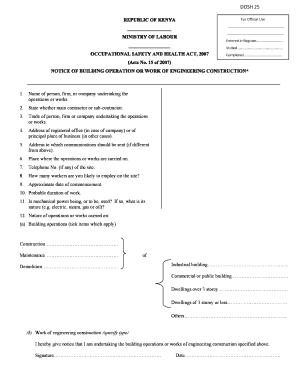 Kenya Building Operations Notice