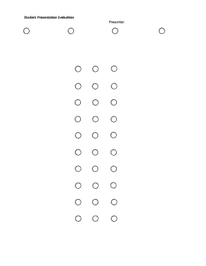 Student Presentation Evaluation Form