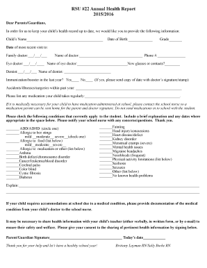 Wedding list template - RSU 22 Annual Health Report 20152016 - mcgraw rsu22