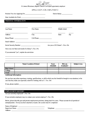 Employment Application Form
