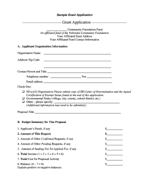 Community Grant Application