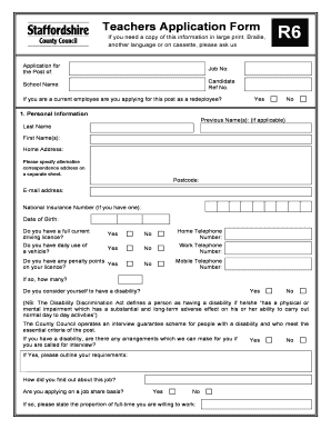 Teacher Application Form