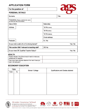 Teacher Application Form