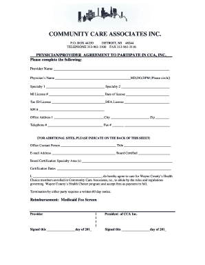 Physician Provider Agreement