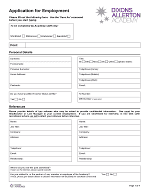 Employment Application Form