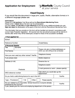 Application for Employment