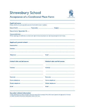 Capital budget example - Shrewsbury School Registration Form Shrewsbury School - shrewsbury org