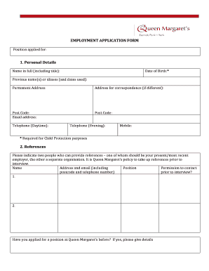 Employment Application Form